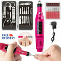 Electric Nail Drill Manicure Pedicure Kit with 12-Piece Tools & 6 Diamond Bits