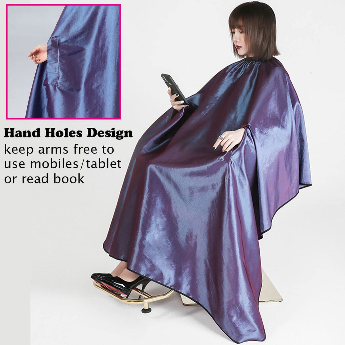 Waterproof Hair Cutting Cape with Hand Holes for Salons and Barbershops