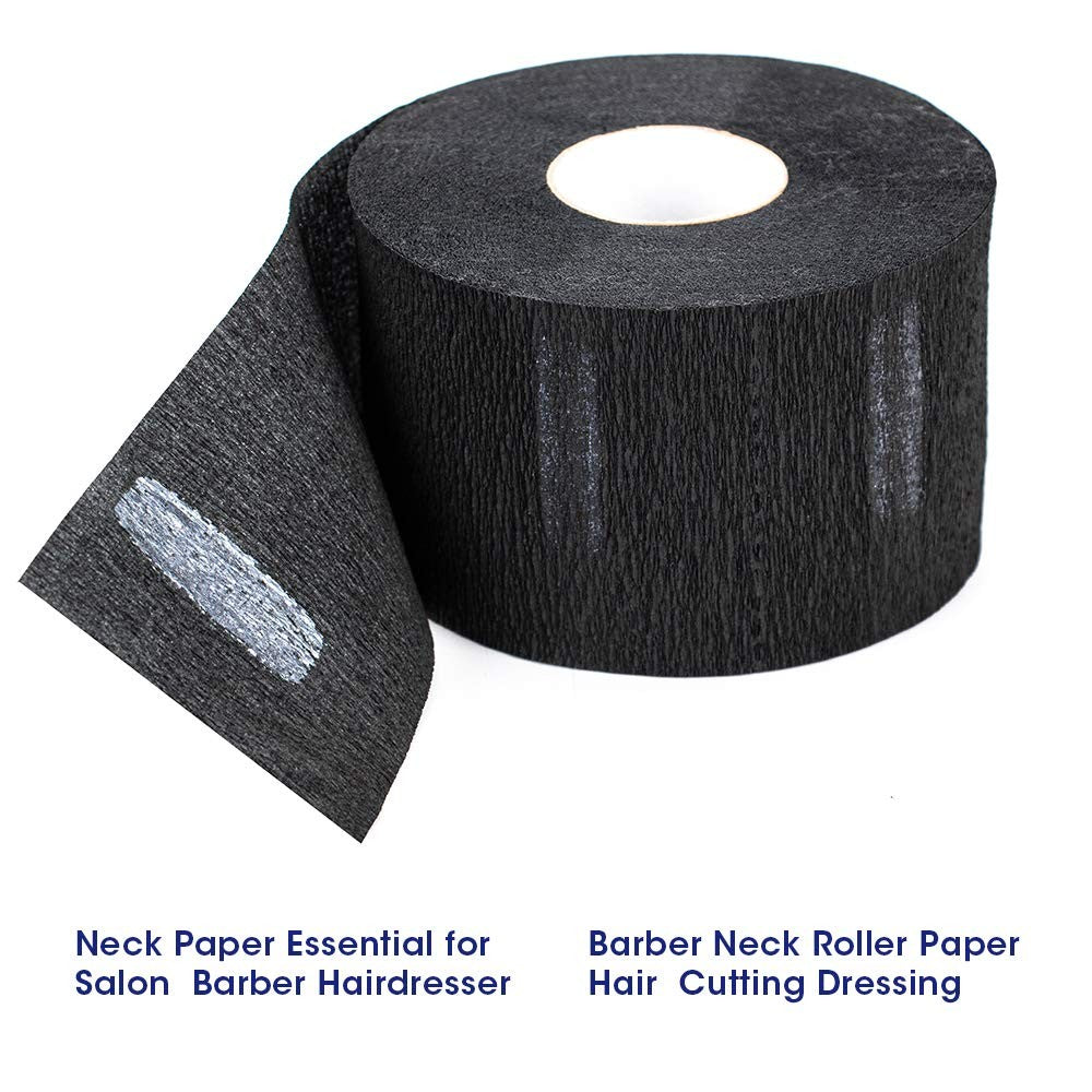 Disposable Barber Neck Strips 500pcs Black Stretchy Paper Neck Bands for Salon