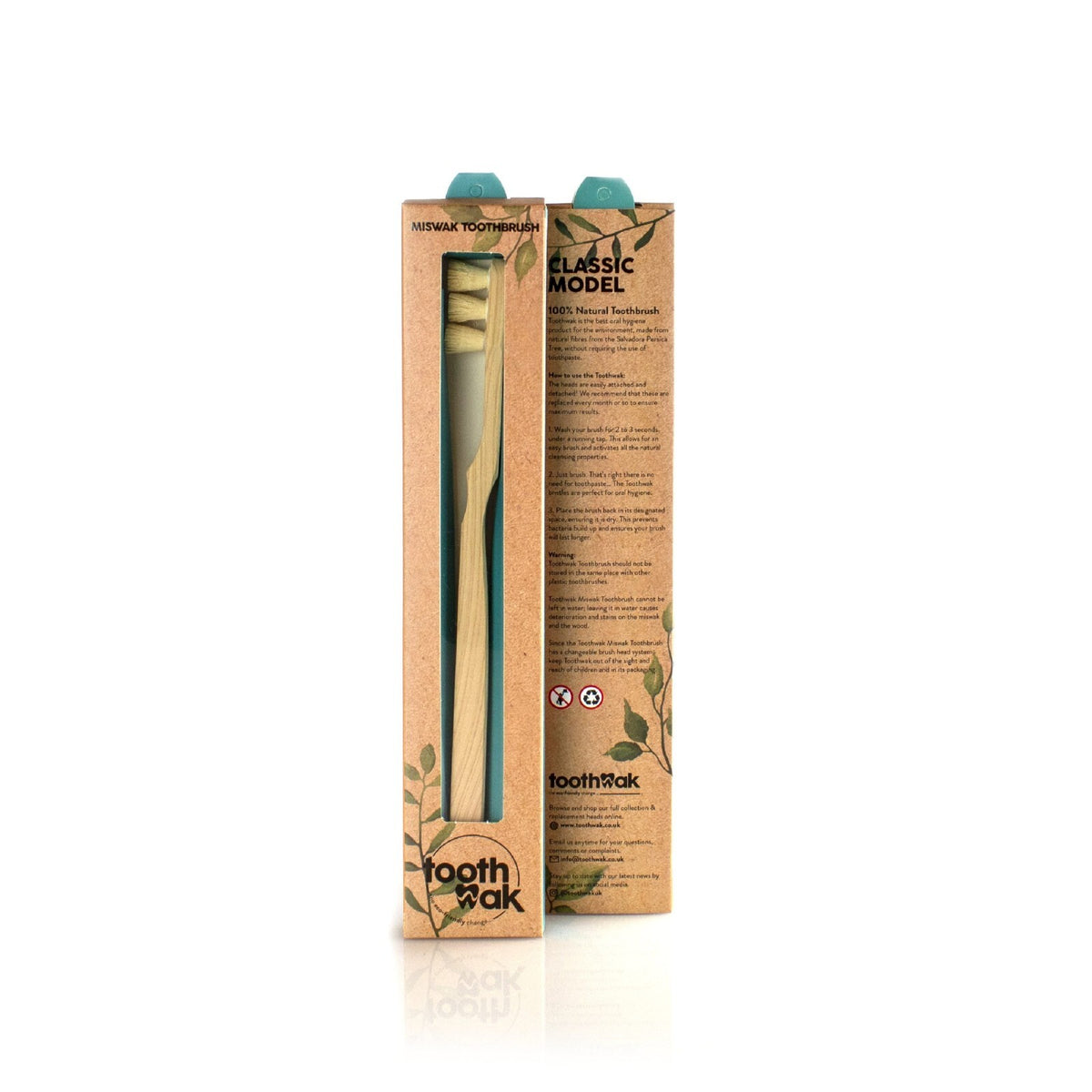 Eco-Friendly Interchangeable Miswak Toothbrush Set - Natural Bristles, Biodegradable Handle