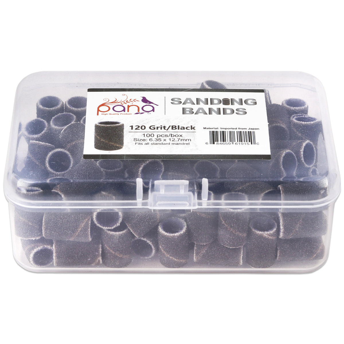 Nail Sanding Bands for Drill Bits 120 Grit Black - 100 Pieces, Manicure & Pedicure