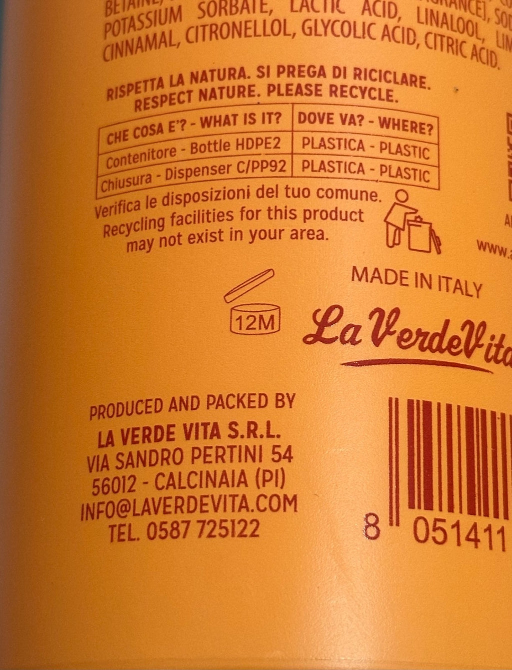 (2-Pack) Energizing Mango Body Wash - Ultra Soft Hydrating 1000ml Made in Italy