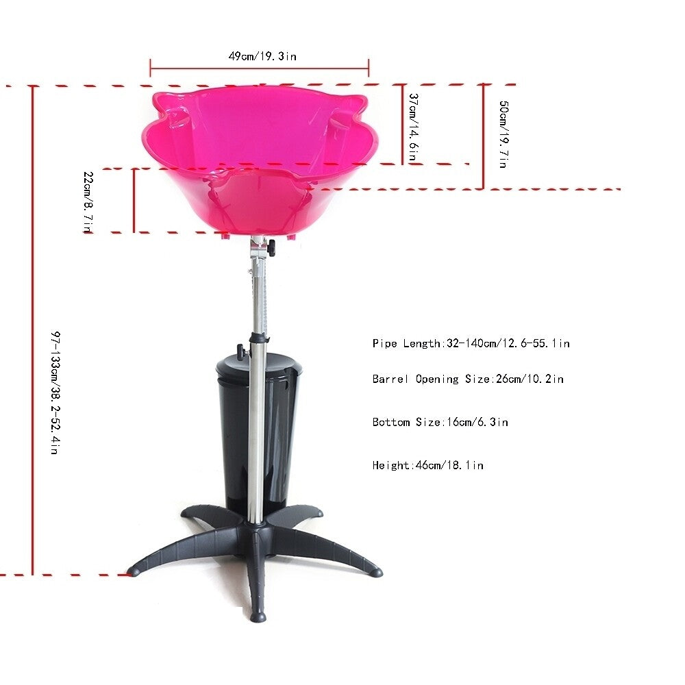 Portable Backwash Hair Washing Basin for Salon Spa Home Use Adjustable Water Capacity
