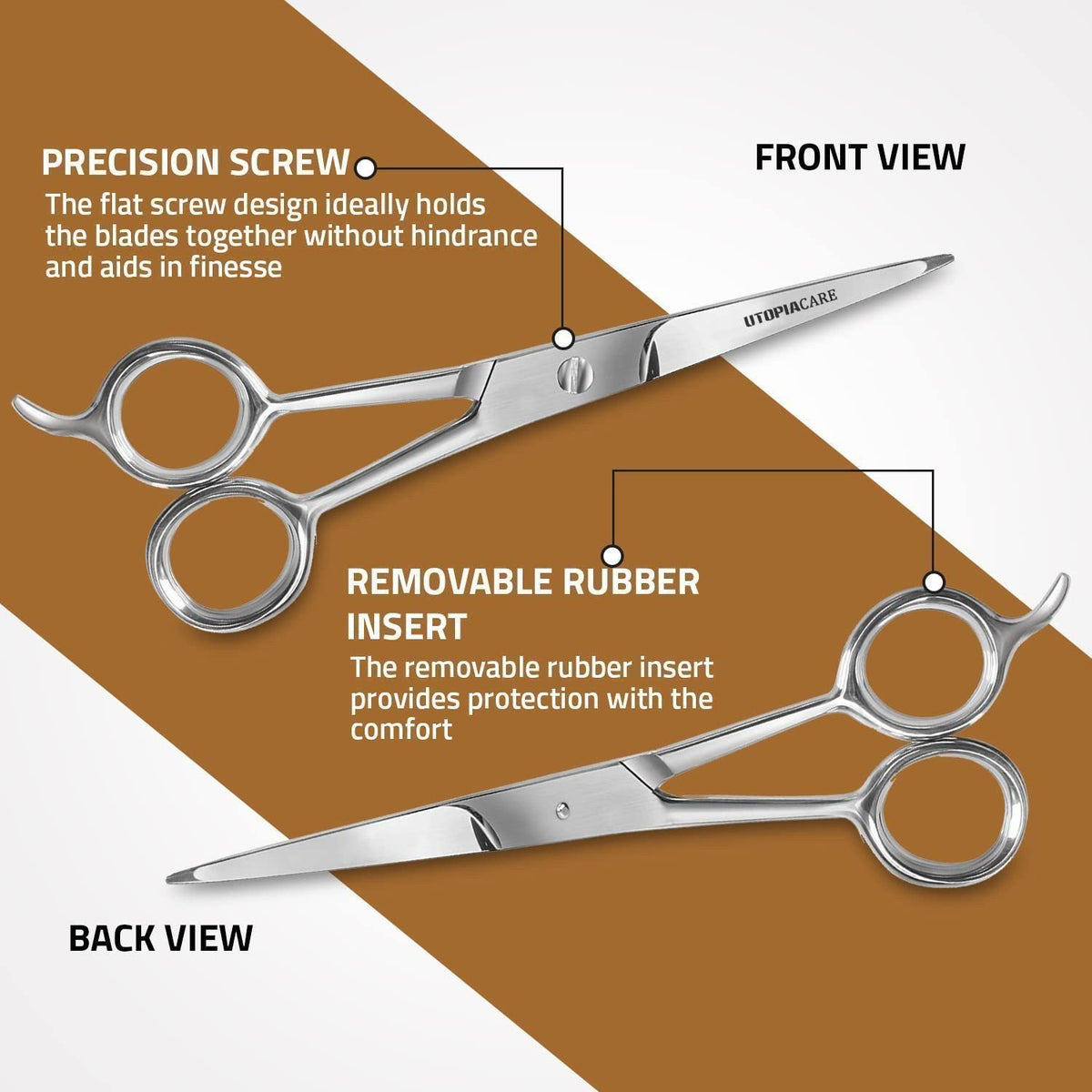 Professional Hair Cutting Scissors Stainless Steel Salon Shears 6.5 Inch
