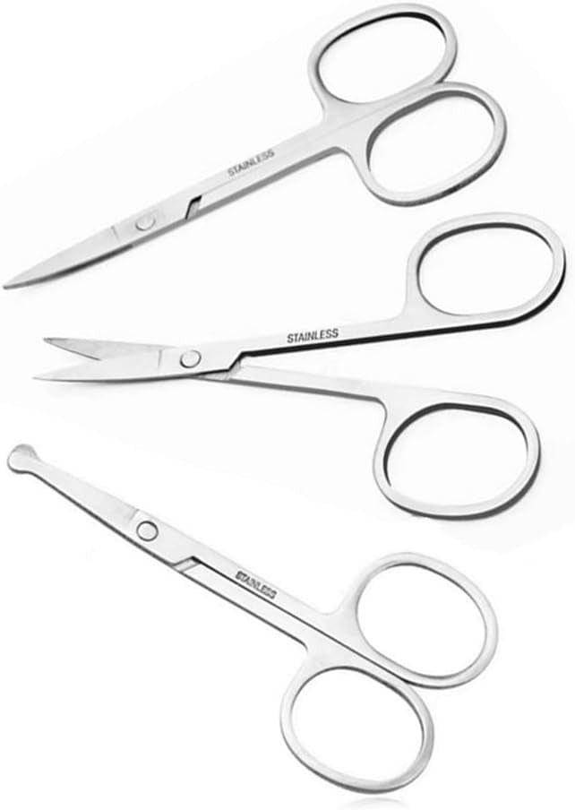 Small Facial Hair Grooming Scissors with Rounded Tips - Multi-Purpose Beauty Tool