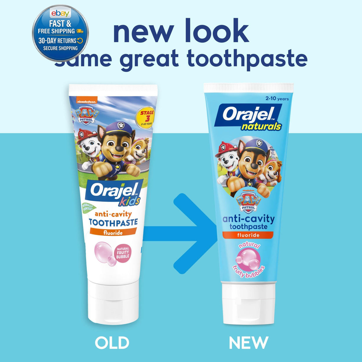Kids Paw Patrol Fluoride Toothpaste - Anti-Cavity, Natural Fruity Bubble Flavor, 4.2 Ounce
