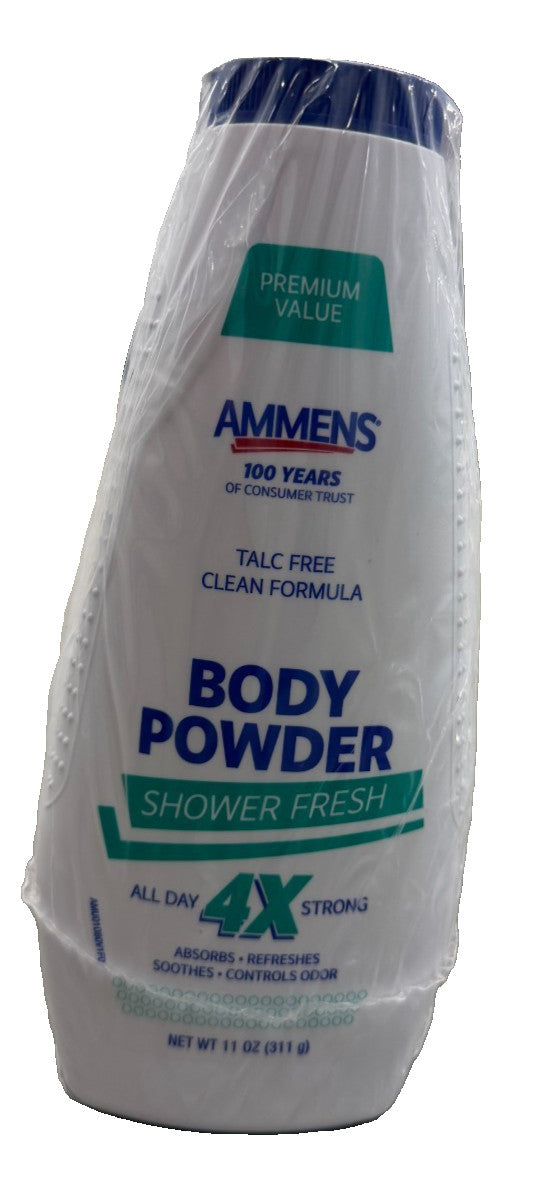 3-Pack Shower Fresh Body Powder Talc-Free 11oz | Ammens