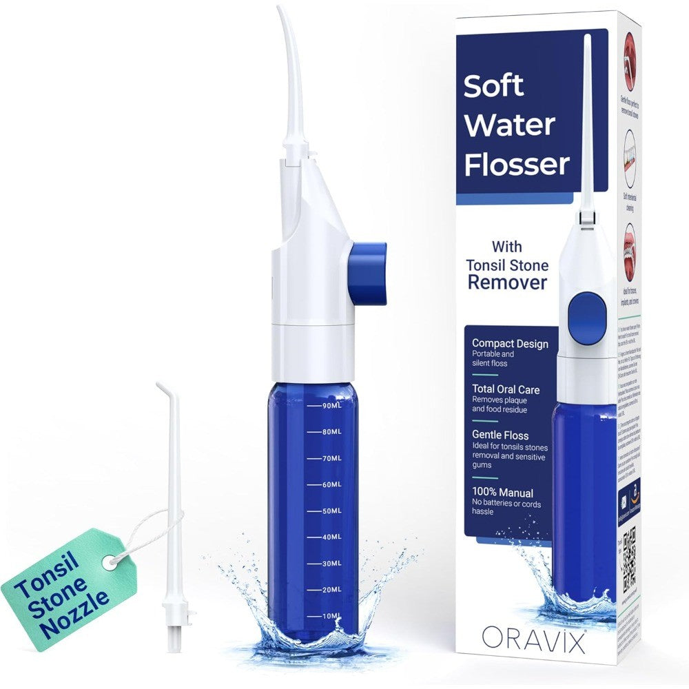 Gentle Oral Irrigator for Sensitive Teeth & Tonsil Stone Removal - Water Flosser