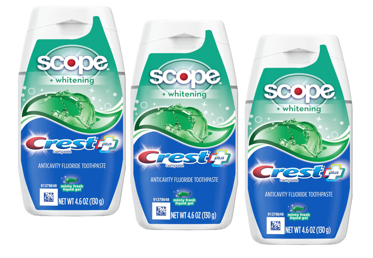 Crest Complete Plus Scope Minty Fresh Liquid Gel Toothpaste 4.6 oz - Pack of 3