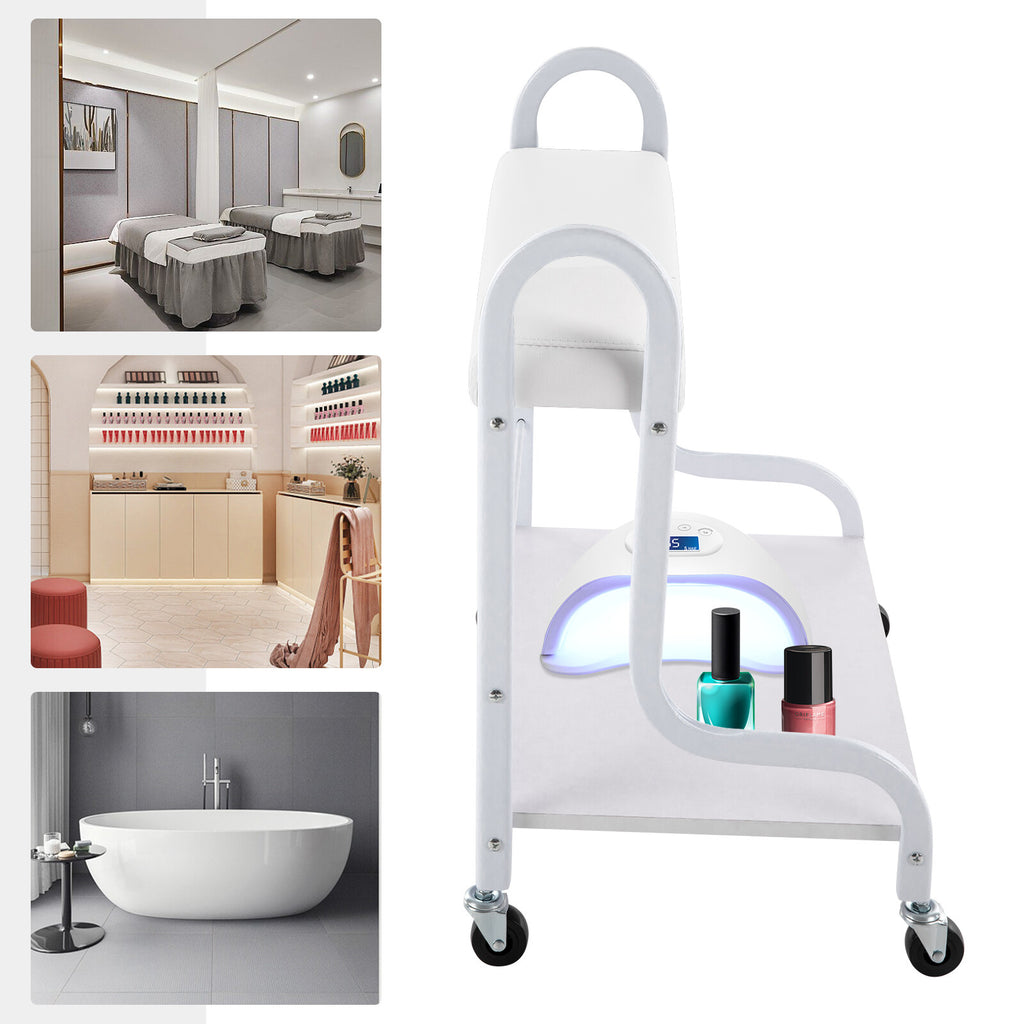 Indoor Foot Spa Trolley Cart with 4 Wheels - Salon Nail & Foot Bath Organizer