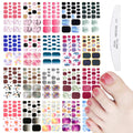 Gradient Toe Nail Polish Strips & Stickers Kit with Nail File - Colorful 20 Sheets