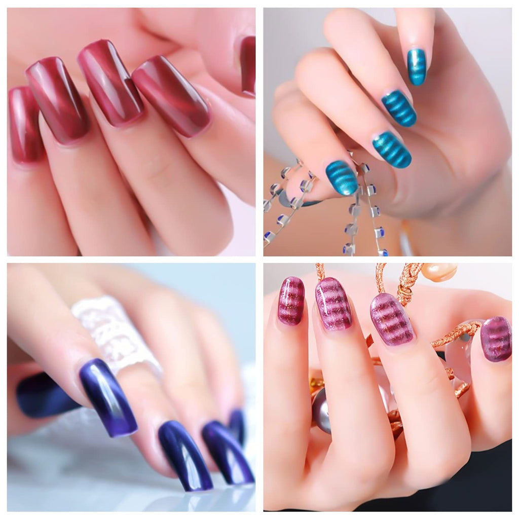 15-Piece Cat Eye Gel Nail Magnet Set for Stunning Nail Art