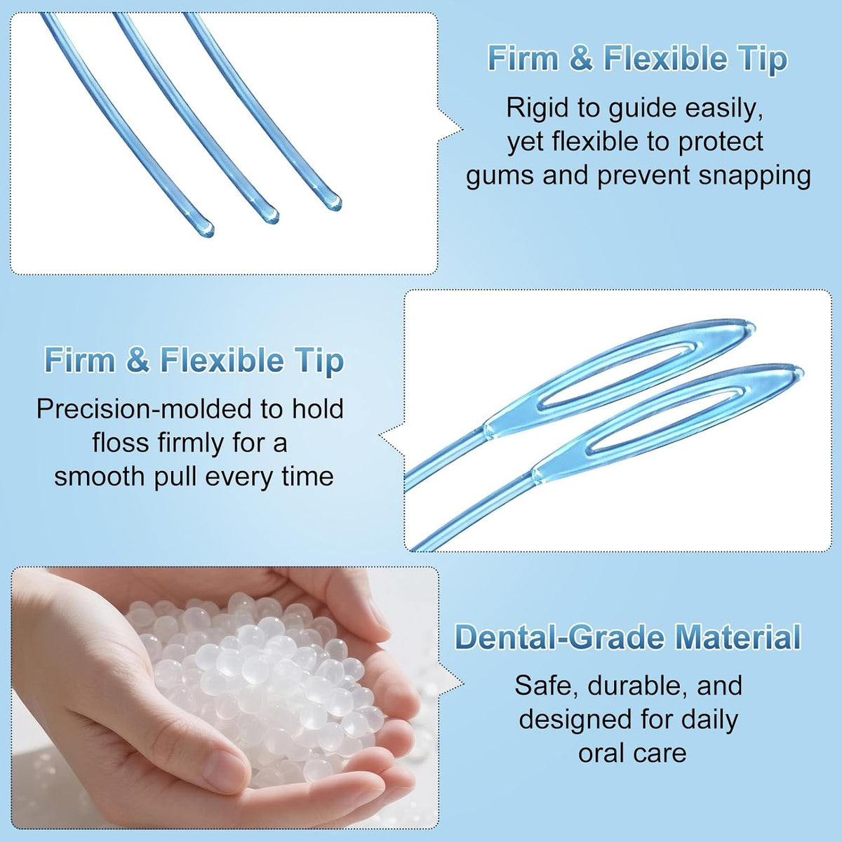 Dental Floss Aid for Braces & Retainers - 200 Count, Strong & Flexible
