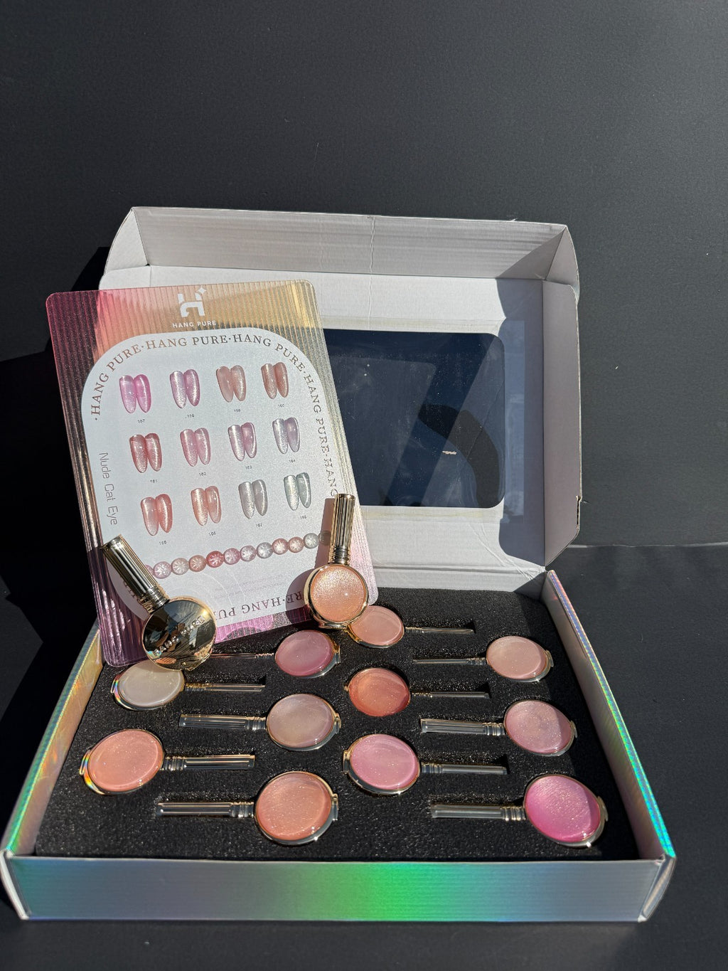 Nude Cat Eye Gel Polish Set - 12 Magnetic Shades for Nails