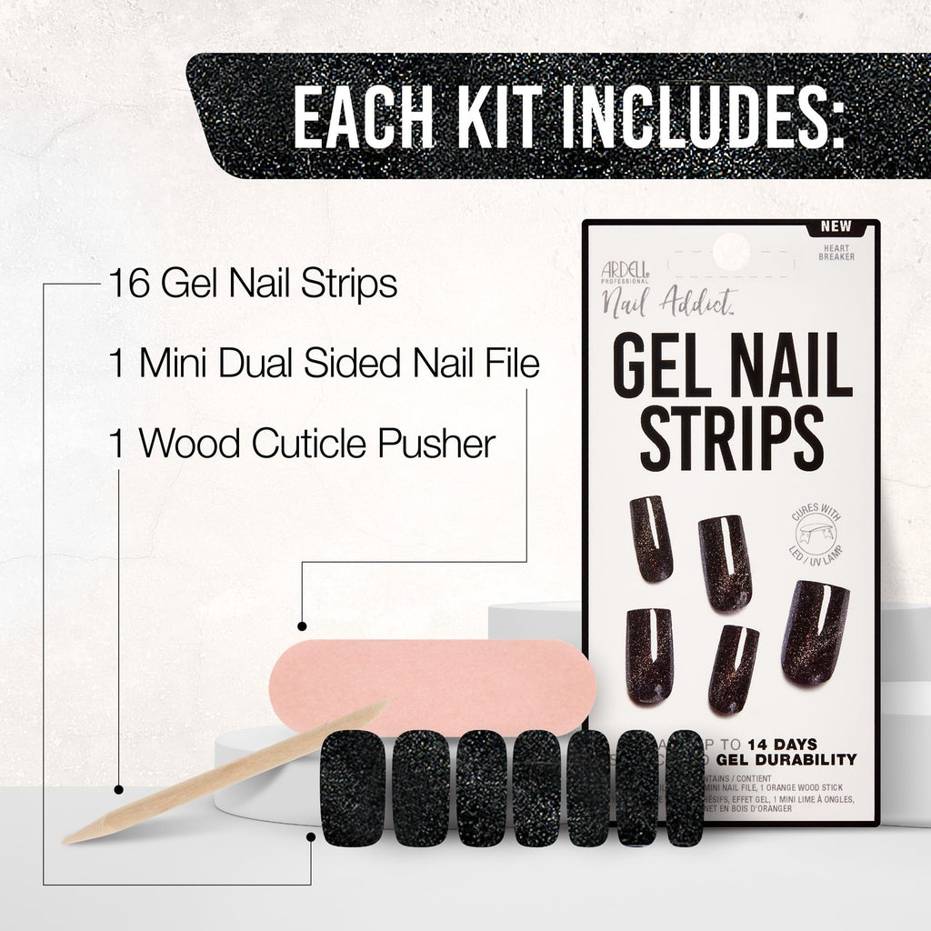 Ardell Nail Addict Gel Nail Strips Heart Breaker Long-Lasting Manicure