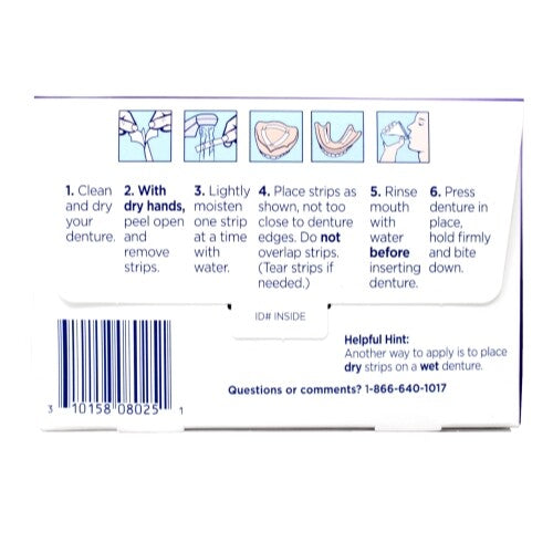 Denture Adhesive Strips 4 Pack - Strong Hold, No Mess, 160 Strips