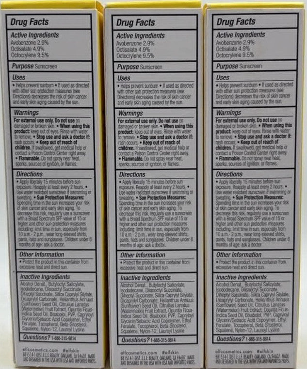 SPF 45 Sunscreen Setting Spray - Hydrating Sun Protection, 3 Pack, 2 Fl Oz Each