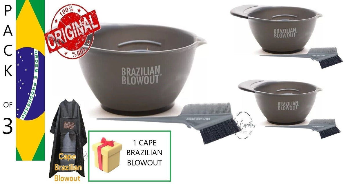 Brazilian Blowout Bowl & Comb Brush Kit - Set of 3 with Cap