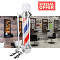 33-Inch Outdoor Rotating Barber Pole Sign LED Illuminated Salon Light