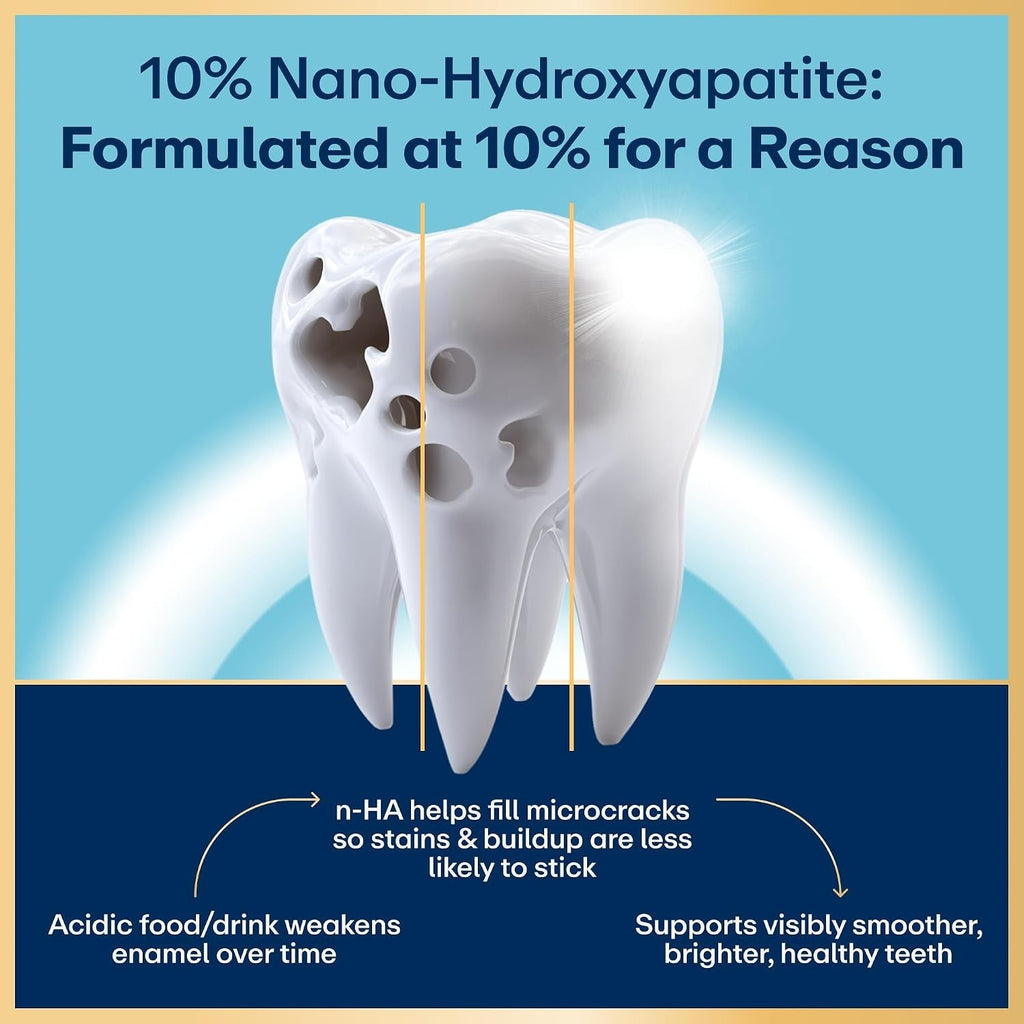 Nano Hydroxyapatite Whitening Toothpaste - Enamel-Replenishing, Fluoride-Free, 3.75 oz, 2 Pack