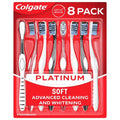 Manual Toothbrush Pack - Soft Bristles, Ergonomic Handle, 8 Count