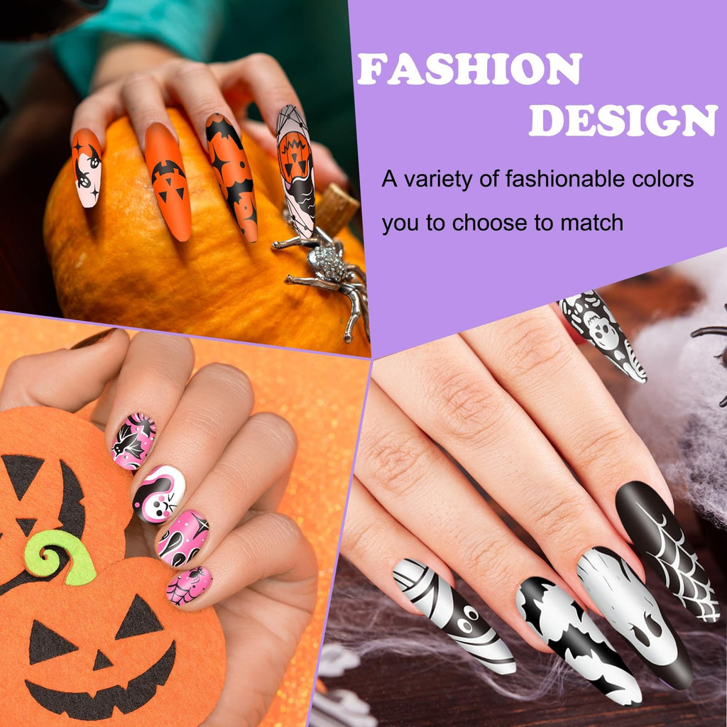 Halloween Nail Stamping Plates Set - Pumpkin Ghost Bat Witch Templates