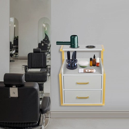 Wall Mounted Salon Storage Cabinet with Drawers for Spas and Barbershops