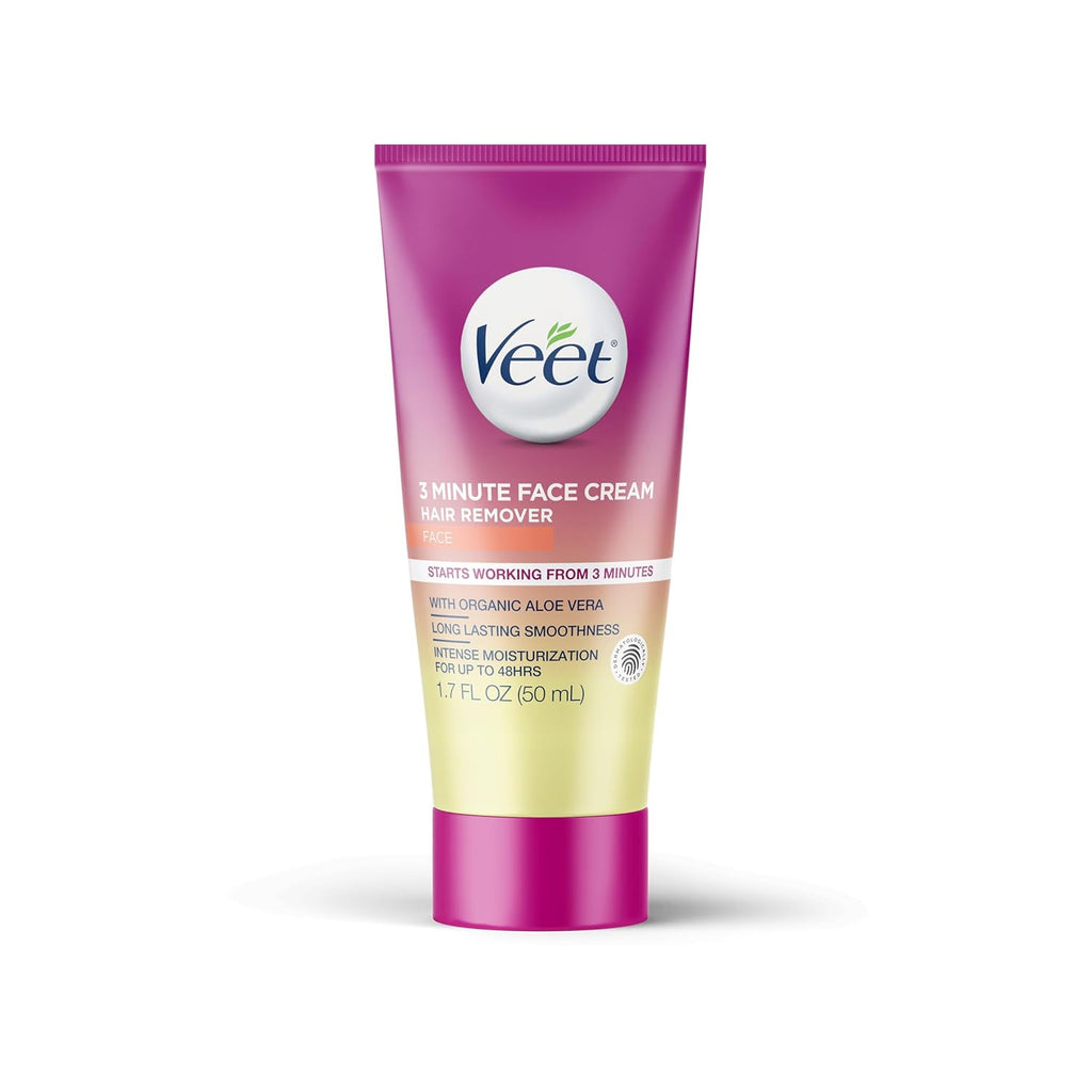 Facial Hair Removal Cream for Women with Organic Aloe Vera - 3 Minute Depilatory Kit