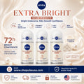 Nivea Extra Bright Silk Touch Anti-Perspirant Roll-On Deodorant 50ml 3 Pack