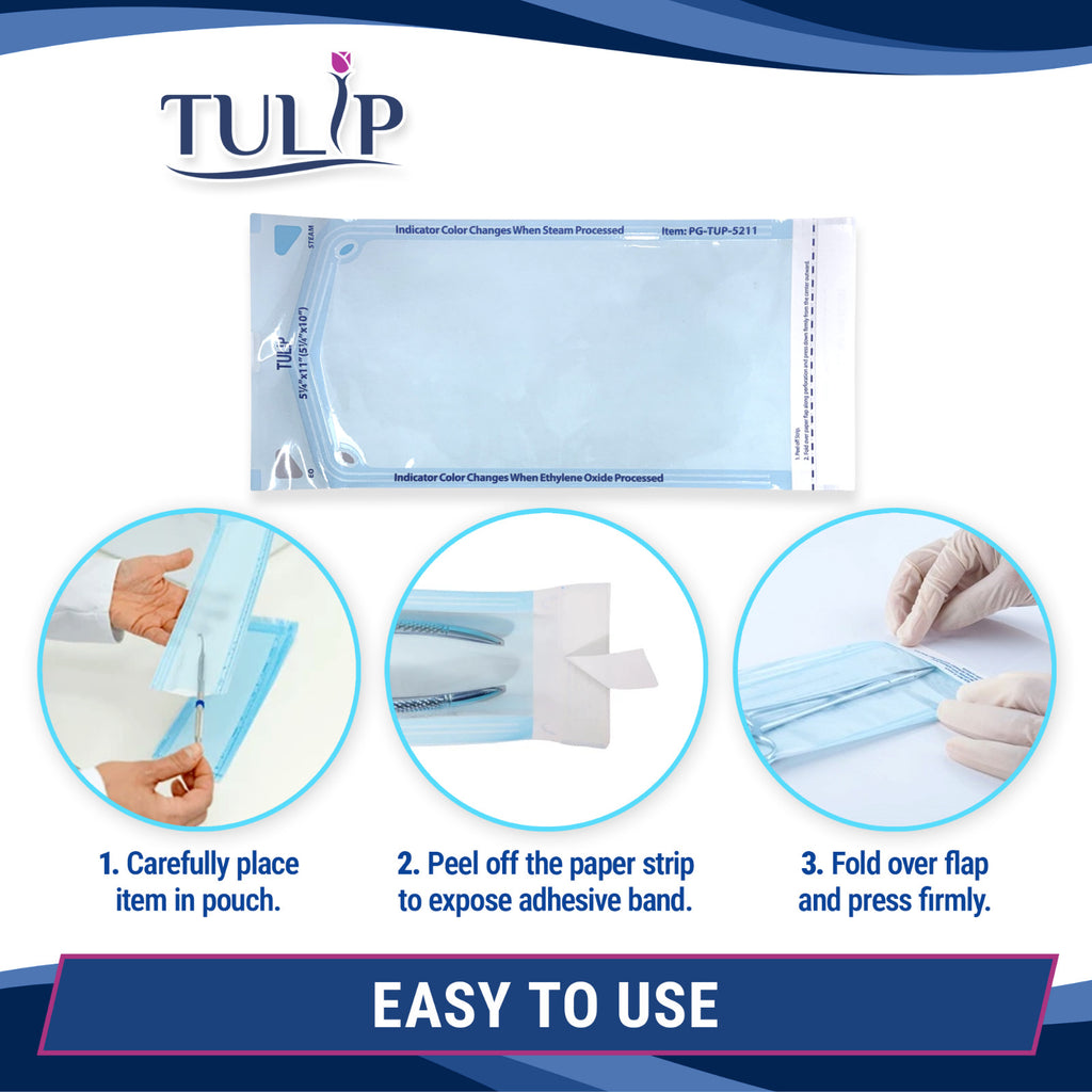 Sterilization Pouches 5.25 x 10 Inch Self-Sealing Autoclave Bags Bulk of 2000