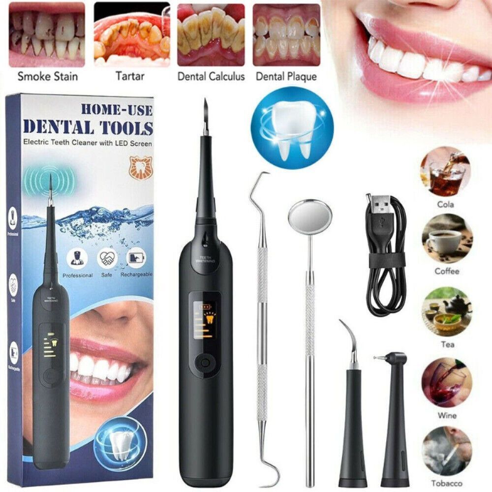 Ultrasonic Tooth Cleaner Plaque & Tartar Remover - Rechargeable Dental Scanner