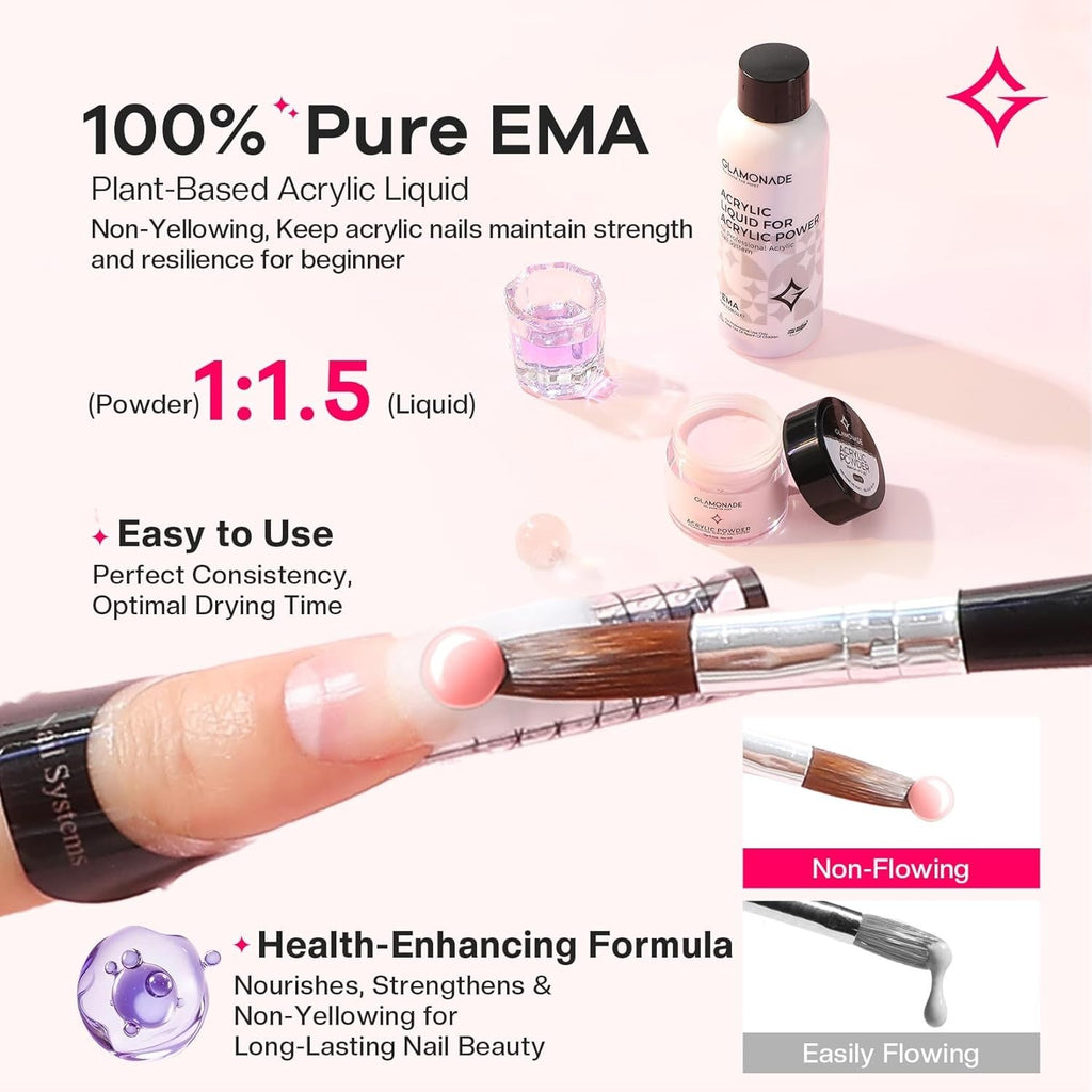Professional Acrylic Nail Kit with Gel Polishes and Tools - Beginners & Salon Use