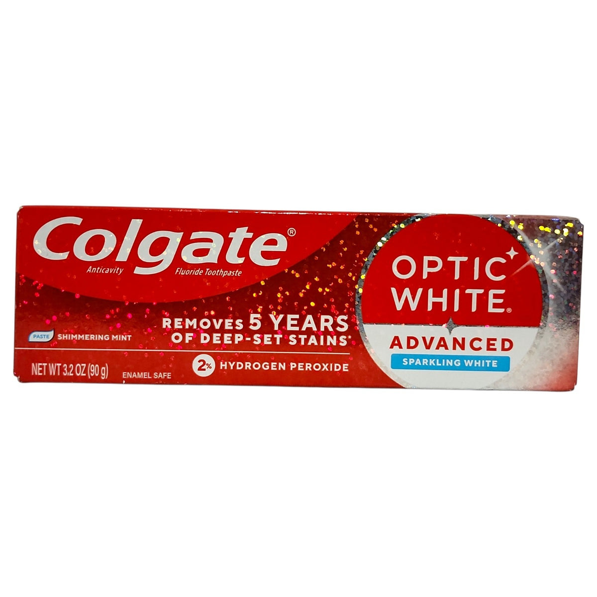 Colgate Optic White Advanced Sparkling White Toothpaste 2% Hydrogen Peroxide - Mint 3.2 oz