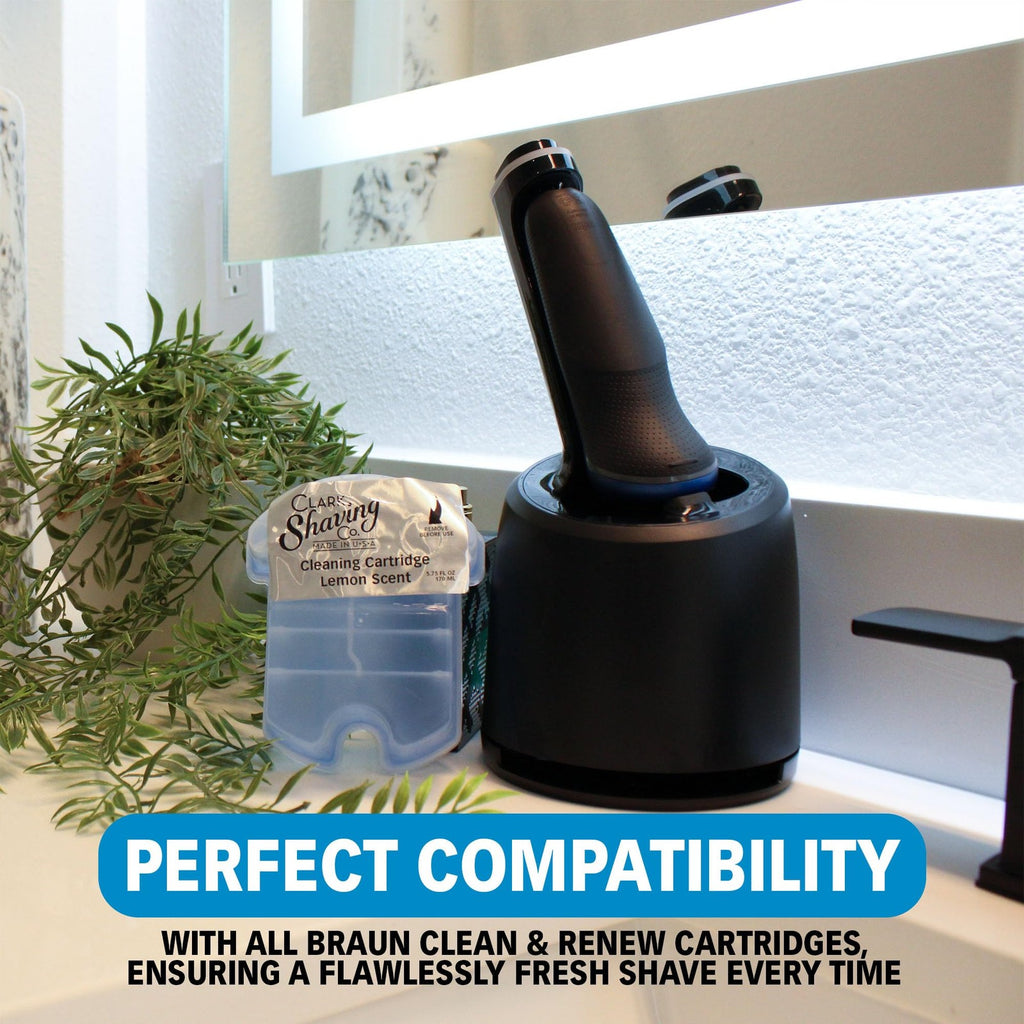 Electric Razor Cleaning Solution 32oz Refill for Braun & Compatible Razors