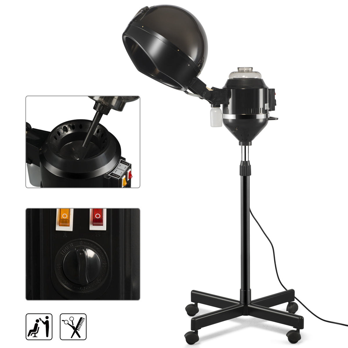 Professional Hair Steamer for Salon Use Adjustable Steam Care Beauty Equipment