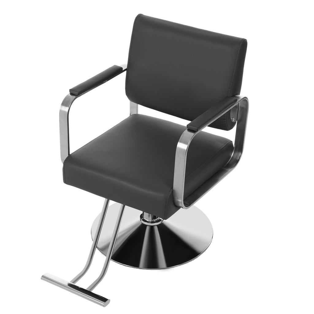 Rotatable Salon Barber Chair with Adjustable Height and Durable Steel Frame