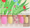 Red Aspen Press On Acrylic Nails Short Squoval Lilies & Ladybugs Luna