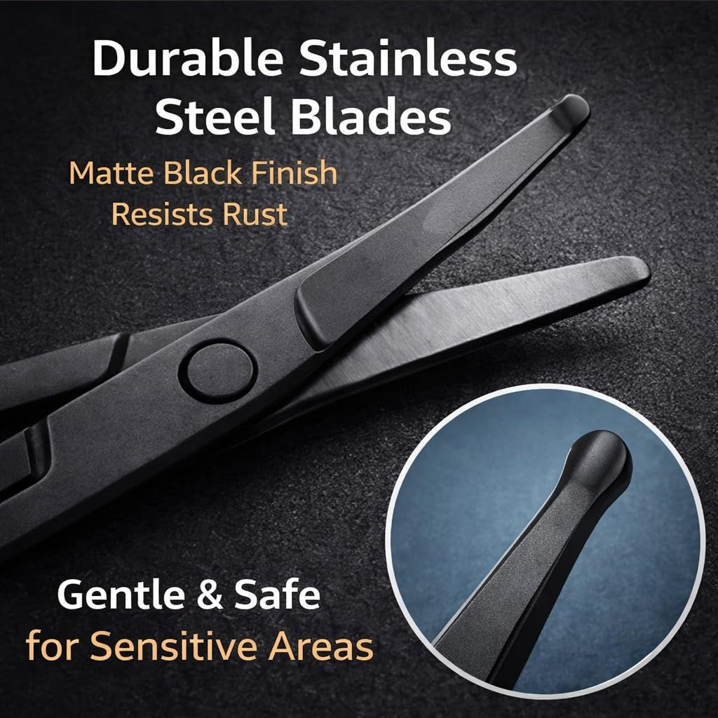 Nose Hair Scissors - Ear and Eyebrow Trimming, 3.6 Inch Stainless Steel