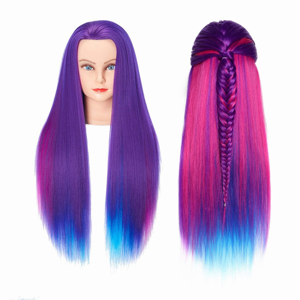 Cosmetology Mannequin Head for Hairdressing Training with Human Hair - 26-28 Inches