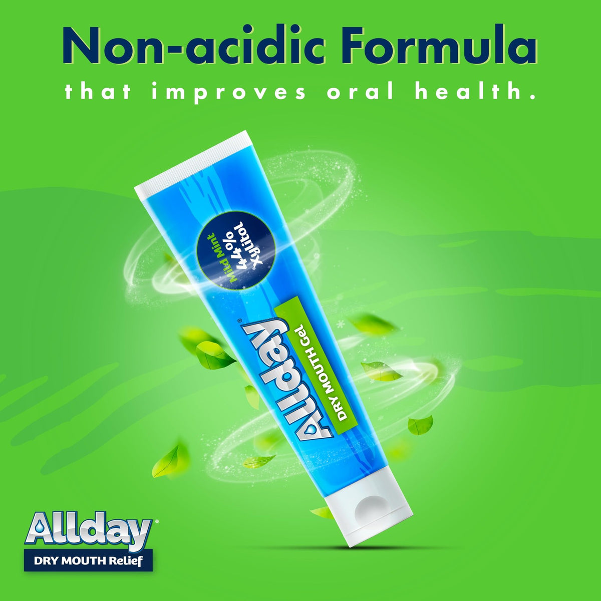 Dry Mouth Relief Gel with 44% Xylitol - Maximum Strength, Fast Acting, Non-Acidic, 2 Tubes