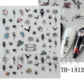 Halloween 3D Nail Stickers Decals - Ghost Manicure & Glow in Dark Designs