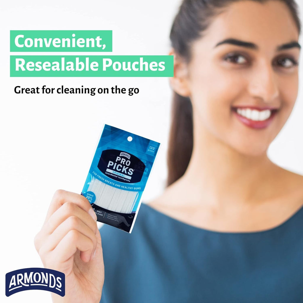 Disposable Dental Picks for Teeth Cleaning - Minty Fresh Plastic 6 Pack
