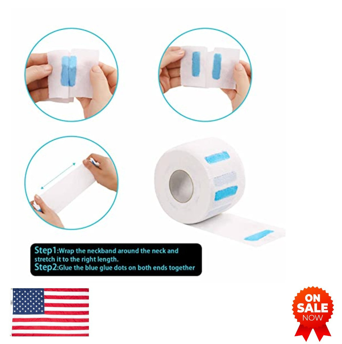 Disposable Neck Strips 5 Rolls 500 Count for Hair Salons and Barbershops