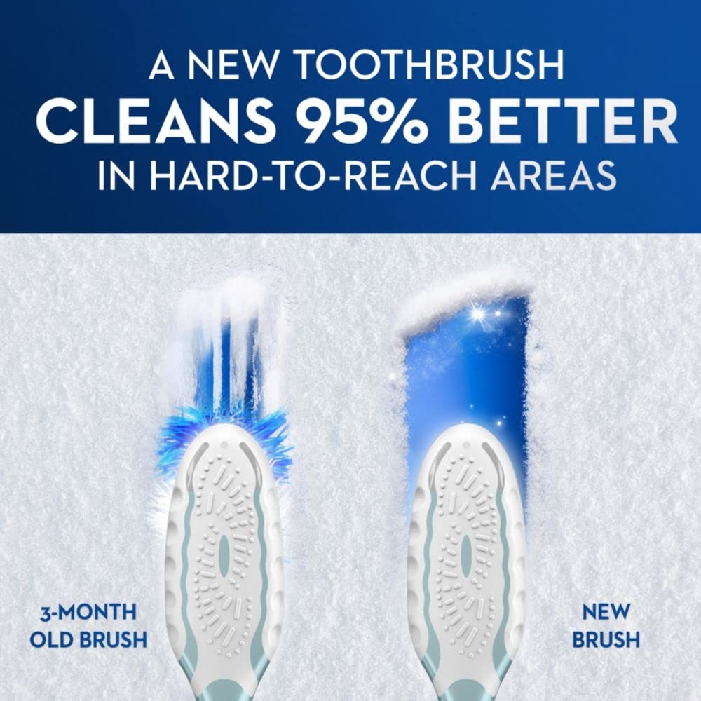 Manual Toothbrush for Plaque Removal, Deep Reach & Tongue Cleaner - 2 Pack