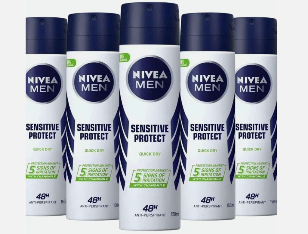 Men Sensitive Protect 48H Antiperspirant Deodorant Spray - 6 Pack, 150ml