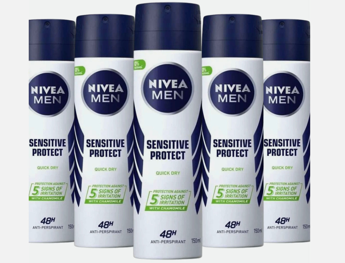 Men Sensitive Protect 48H Antiperspirant Deodorant Spray - 6 Pack, 150ml