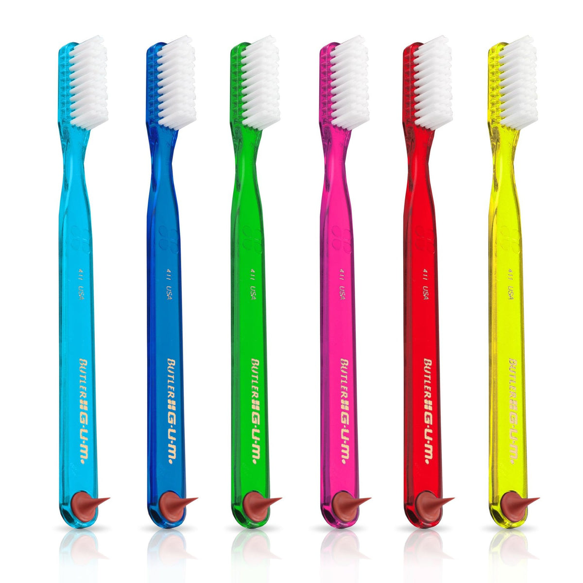 Soft Toothbrush with Rubber Tip Dental Pick - Full Head 6 Pack
