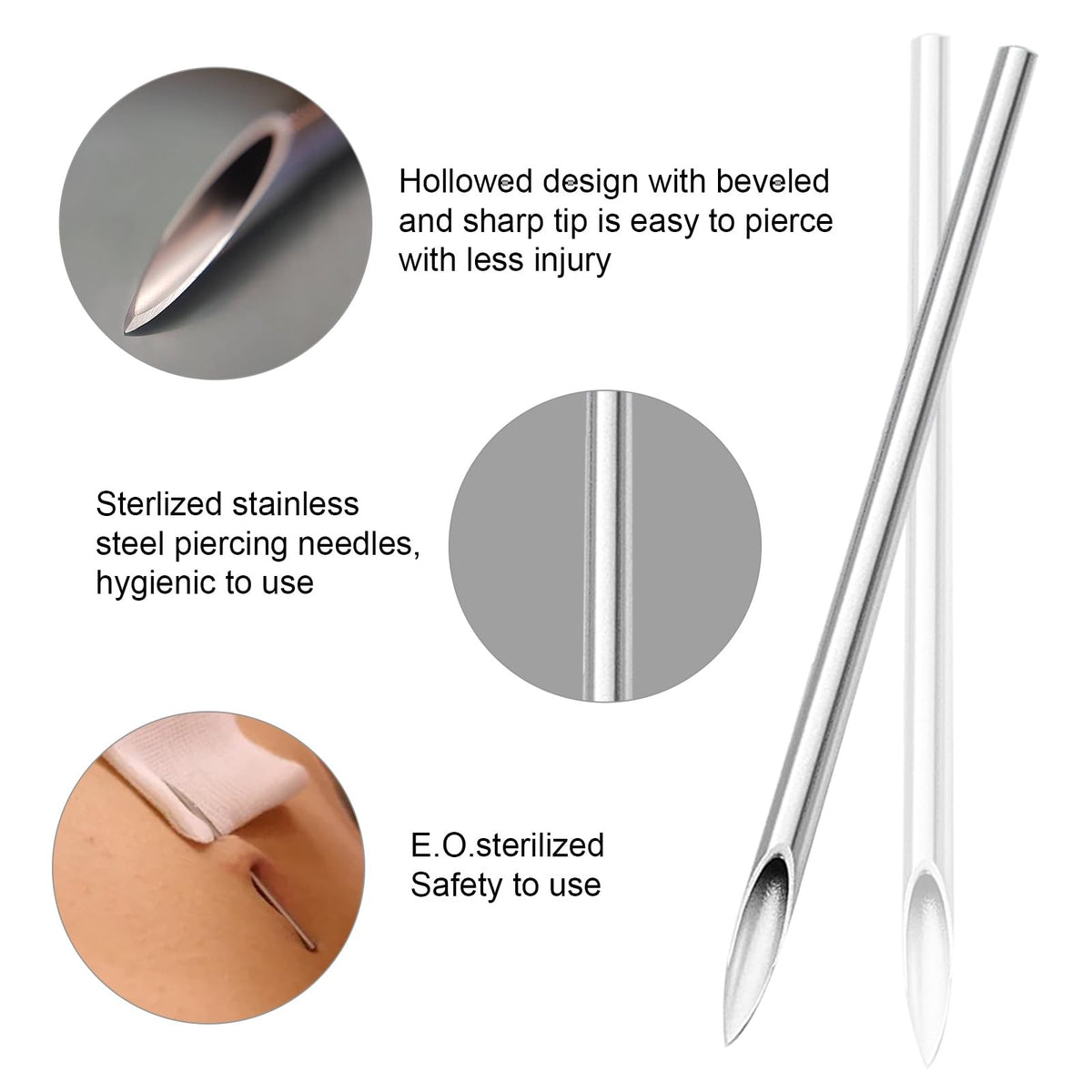 Belly Piercing Kit 13Pcs - 14G Stainless Steel Tools for DIY Body Jewelry