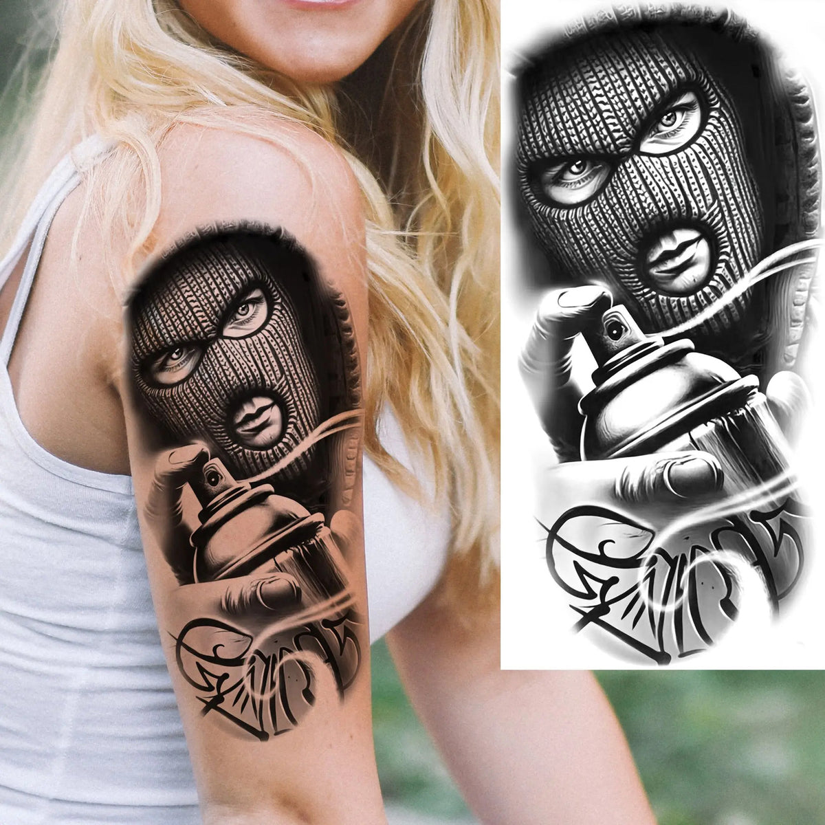 Waterproof Temporary Tattoo Sticker - Evil Joker Face, Long Lasting Realistic Design