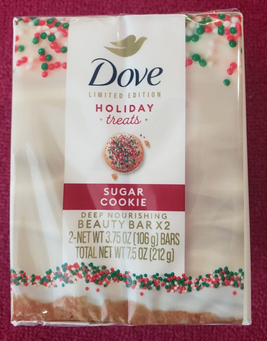 Holiday Sugar Cookie Scented Moisturizing Beauty Bar - Dove, 2 Bars